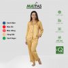 Bộ Đồ Ngủ Nữ Pijama Mặc Nhà Dài Tay Lụa Cao Cấp, Chất Liệu Mềm Mịn Thấm Hút Co Giãn Nhẹ Dáng Đẹp