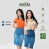 Chân Váy Jeans Dáng Dài Cạp Cao Xẻ Gấu Phong Cách