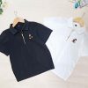 Áo cotton nữ cổ Polo thêu mickey khóa lửng